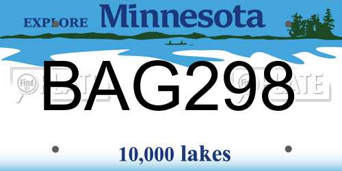 BAG298 Minnesota License Plate