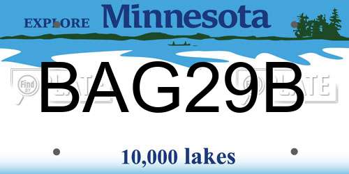 BAG29B Minnesota License Plate