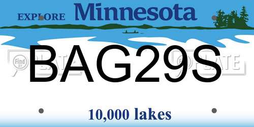 BAG29S Minnesota License Plate