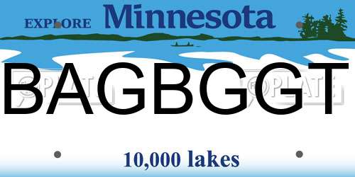 BAGBGGT Minnesota License Plate