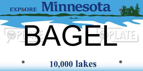BAGEL Minnesota License Plate