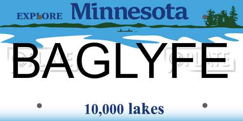BAGLYFE Minnesota License Plate