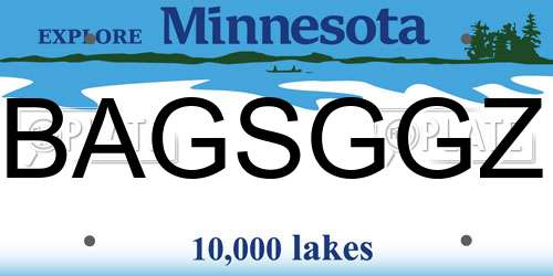 BAGSGGZ Minnesota License Plate