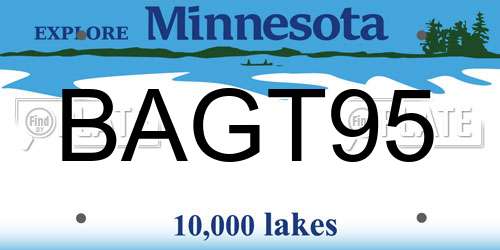 BAGT95 Minnesota License Plate