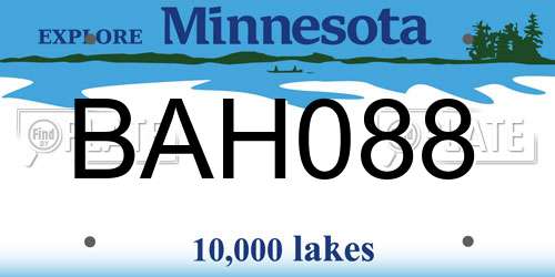 BAH088 Minnesota License Plate
