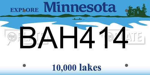 BAH414 Minnesota License Plate
