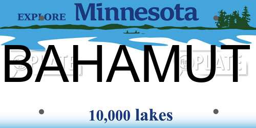 BAHAMUT Minnesota License Plate