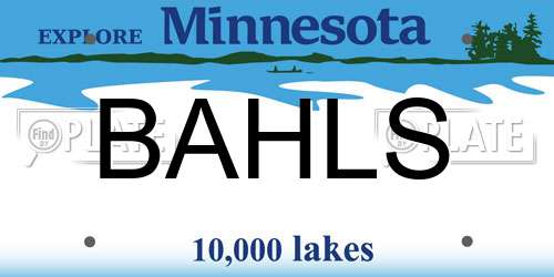BAHLS Minnesota License Plate