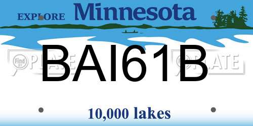 BAI61B Minnesota License Plate