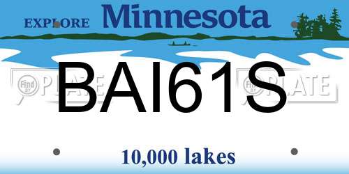 BAI61S Minnesota License Plate