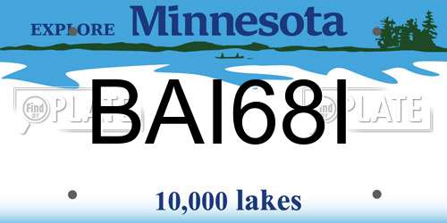 BAI68I Minnesota License Plate