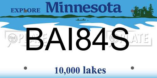 BAI84S Minnesota License Plate