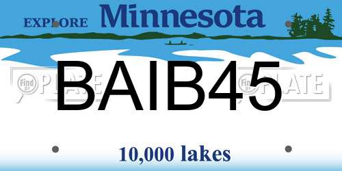 BAIB45 Minnesota License Plate