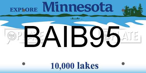 BAIB95 Minnesota License Plate