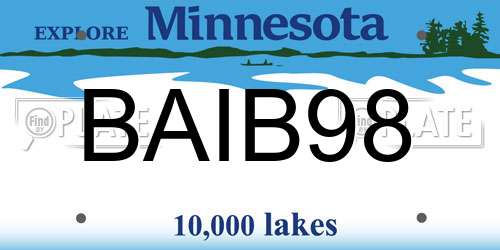 BAIB98 Minnesota License Plate