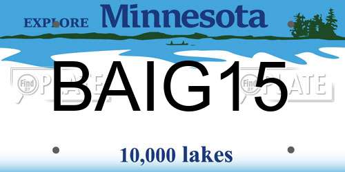 BAIG15 Minnesota License Plate