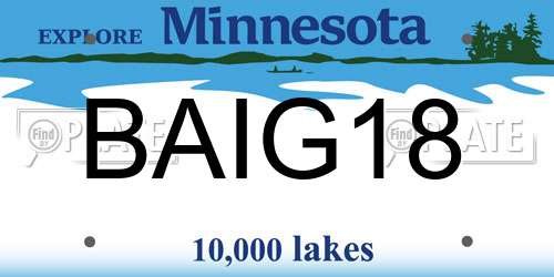 BAIG18 Minnesota License Plate