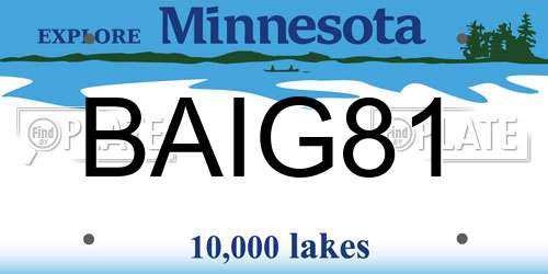 BAIG81 Minnesota License Plate