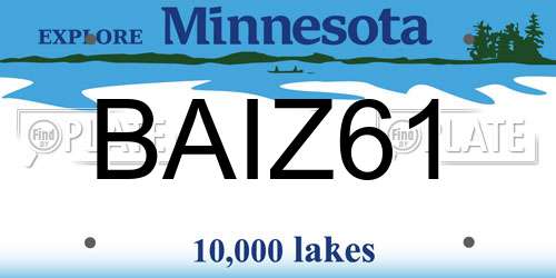 BAIZ61 Minnesota License Plate