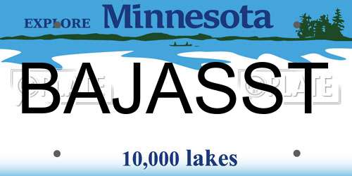 BAJASST Minnesota License Plate