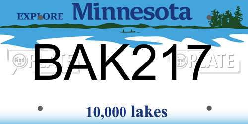 BAK217 Minnesota License Plate