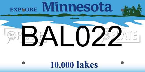 BAL022 Minnesota License Plate