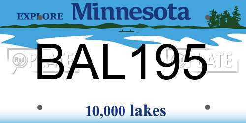 BAL195 Minnesota License Plate