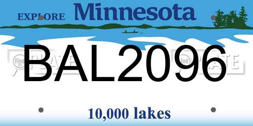 BAL2096 Minnesota License Plate