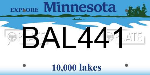 BAL441 Minnesota License Plate
