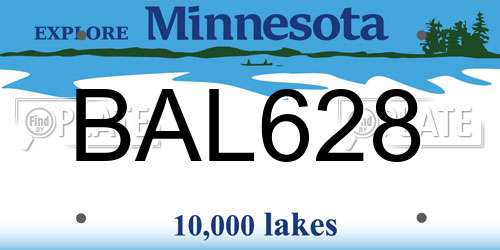 BAL628 Minnesota License Plate