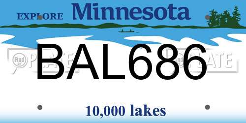 BAL686 Minnesota License Plate