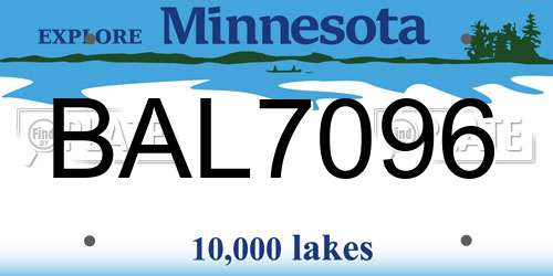 BAL7096 Minnesota License Plate