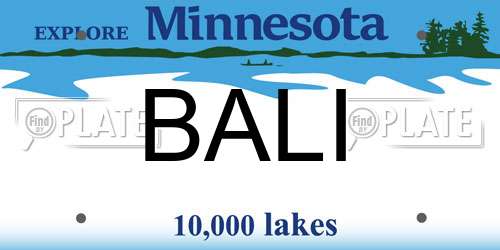 BALI Minnesota License Plate