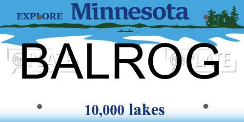 BALROG Minnesota License Plate