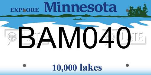 BAM040 Minnesota License Plate