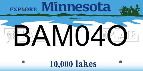 BAM04O Minnesota License Plate