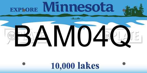 BAM04Q Minnesota License Plate