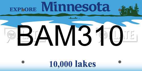 BAM310 Minnesota License Plate