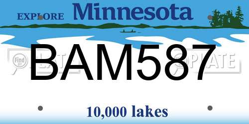 BAM587 Minnesota License Plate