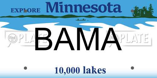 BAMA Minnesota License Plate
