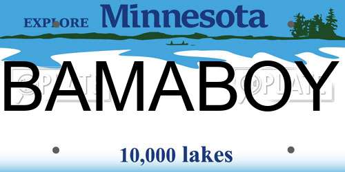 BAMABOY Minnesota License Plate