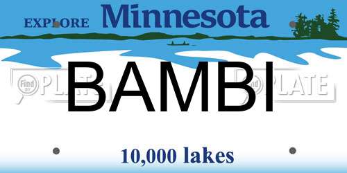 BAMBI Minnesota License Plate