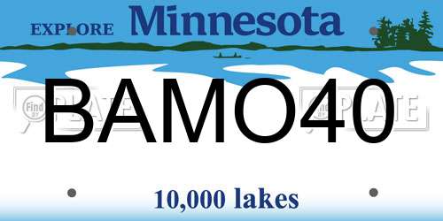 BAMO40 Minnesota License Plate