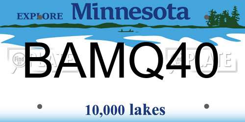 BAMQ40 Minnesota License Plate