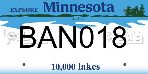 BAN018 Minnesota License Plate