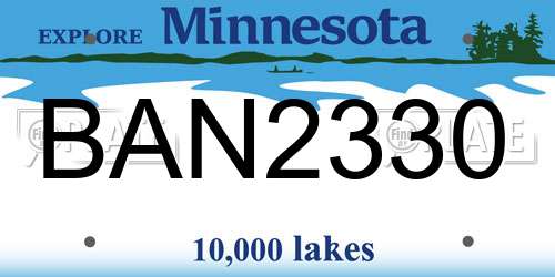 BAN2330 Minnesota License Plate
