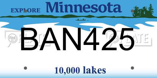 BAN425 Minnesota License Plate