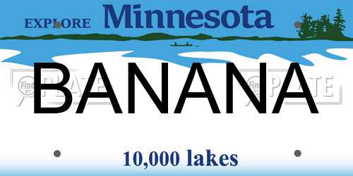 BANANA Minnesota License Plate