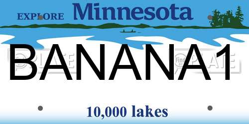 BANANA1 Minnesota License Plate