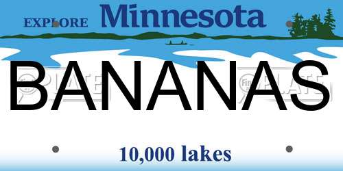 BANANAS Minnesota License Plate